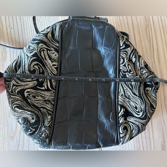 Park Ave Int Vintage genuine leather alligator brocade and metal detailing purse - Picture 10 of 10